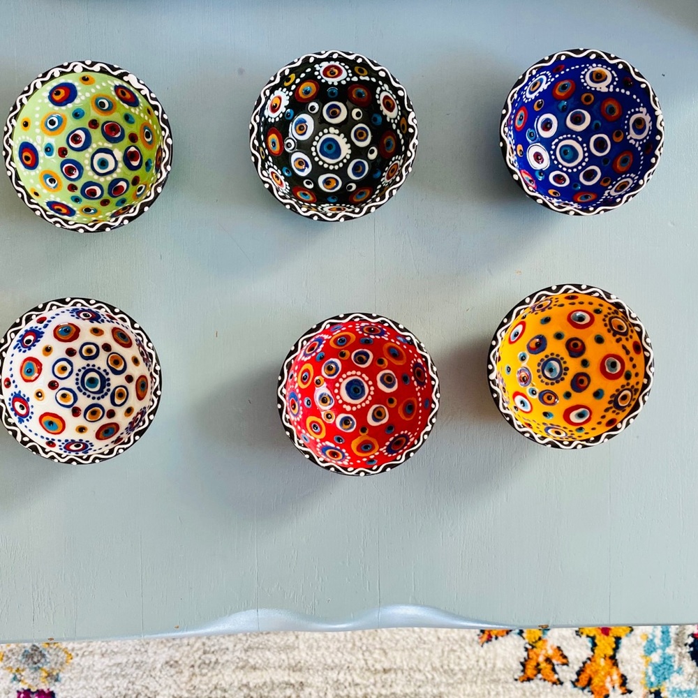 Bundle of 3 Handmade Evil Eye Protection Bowls